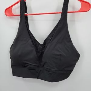 Zyia Active Black Adjustable Mesh Sports Bra Large